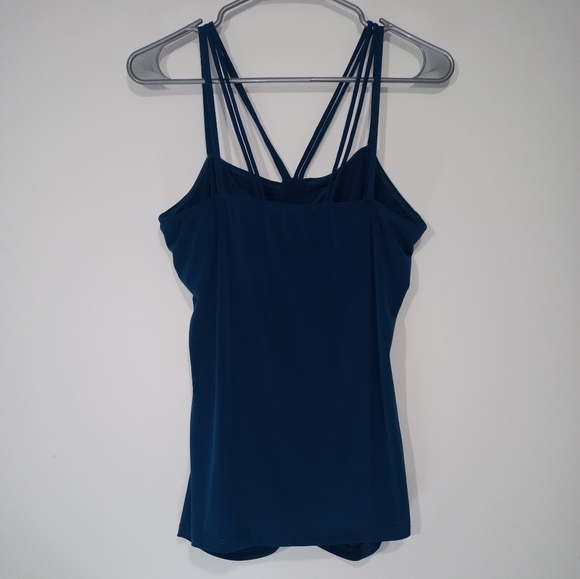 Studio Mode spaghetti straps blue/green Top Size L - Picture 2 of 5